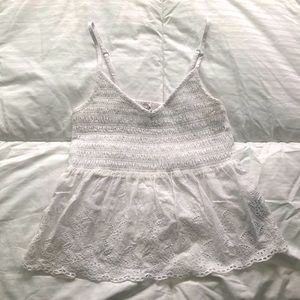 Hollister White Lace Boho Tank Top
